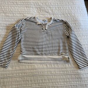 Crewcuts Black and White Striped Kids Sweatshirt